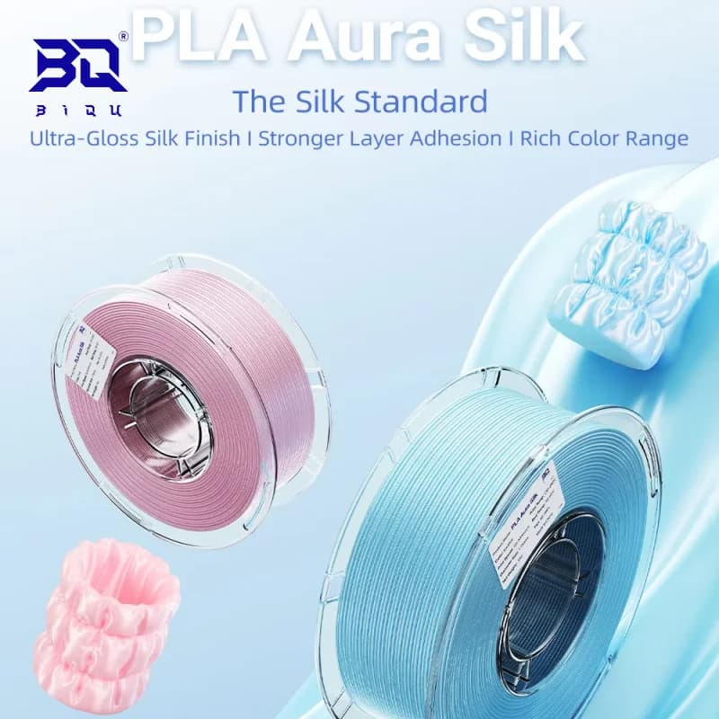 Filamento per stampa 3D BIQU PLA Aura Silk, migliorato per una stampa facilitata, compatibile con Bambu Lab