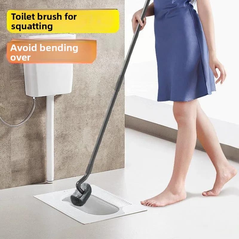 Spazzola per WC con Manico Lungo per Pulizia Bagno Senza Angoli Morti Asta Retrattile Montata a Parete Strumento Domestico per la Pulizia del WC