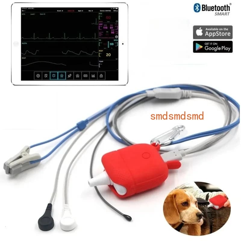 Bluetooth VET Pulsossimetro veterinario Veterinario Smart Wear SPO2 Frequenza cardiaca ECG Monitor IOS APP