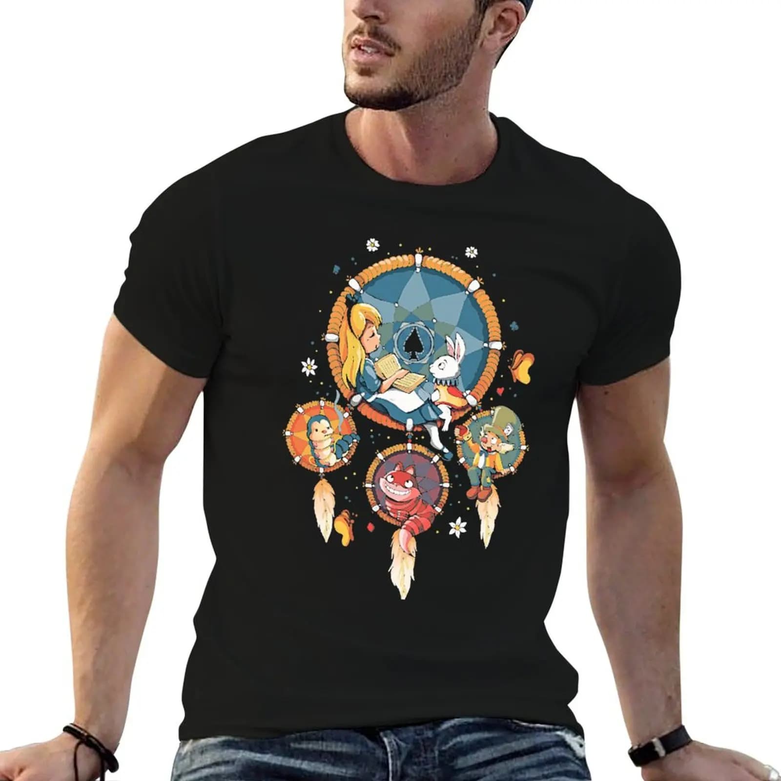 Dream Catcher Wonderland T-Shirt t shirts for man graphic tees cotton t shirt pack funny t shirts cotton T-shirt