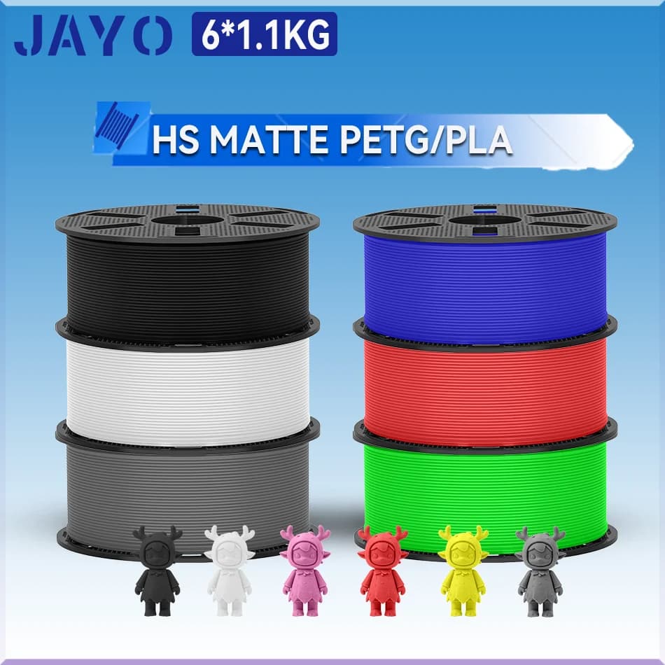 JAYO 6.6KG PLA / High Speed Matte PETG 3D Printer Filament 1.75mm 30mm/s - 600mm/s Print Range High Flow Speedy PETG/PLA