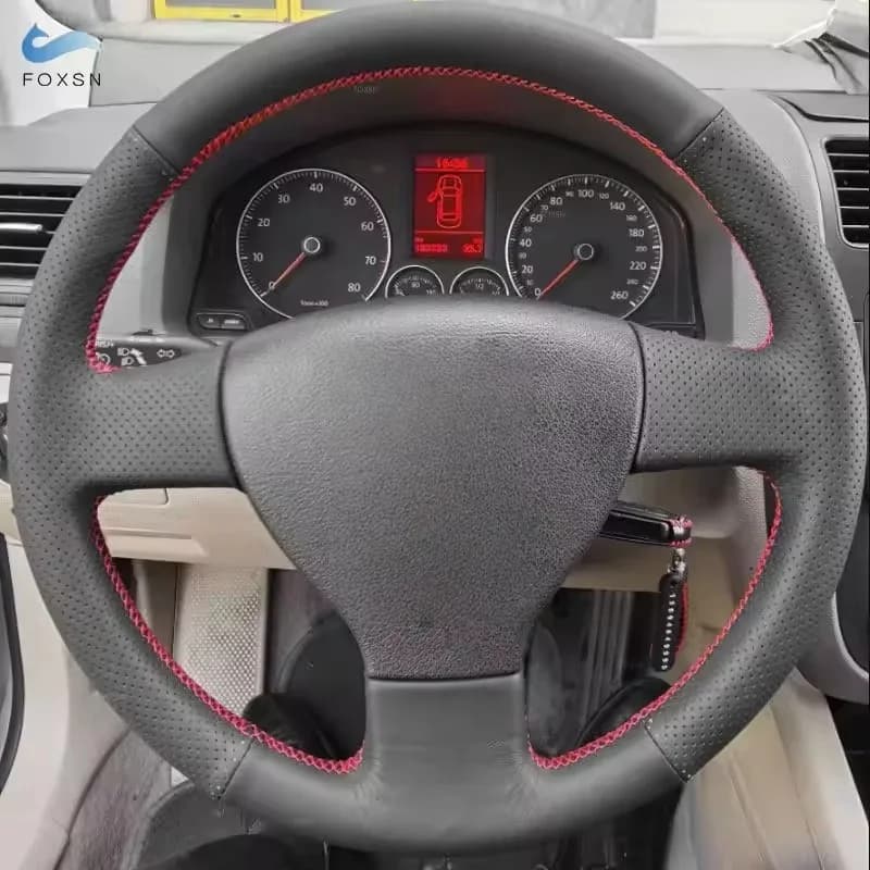 Per VW Old Golf 5 (V) MK5 Polo Jetta Tiguan Sagitar Touran Caddy EOS Volante per auto Copertura in pelle antiscivolo resistente all'usura