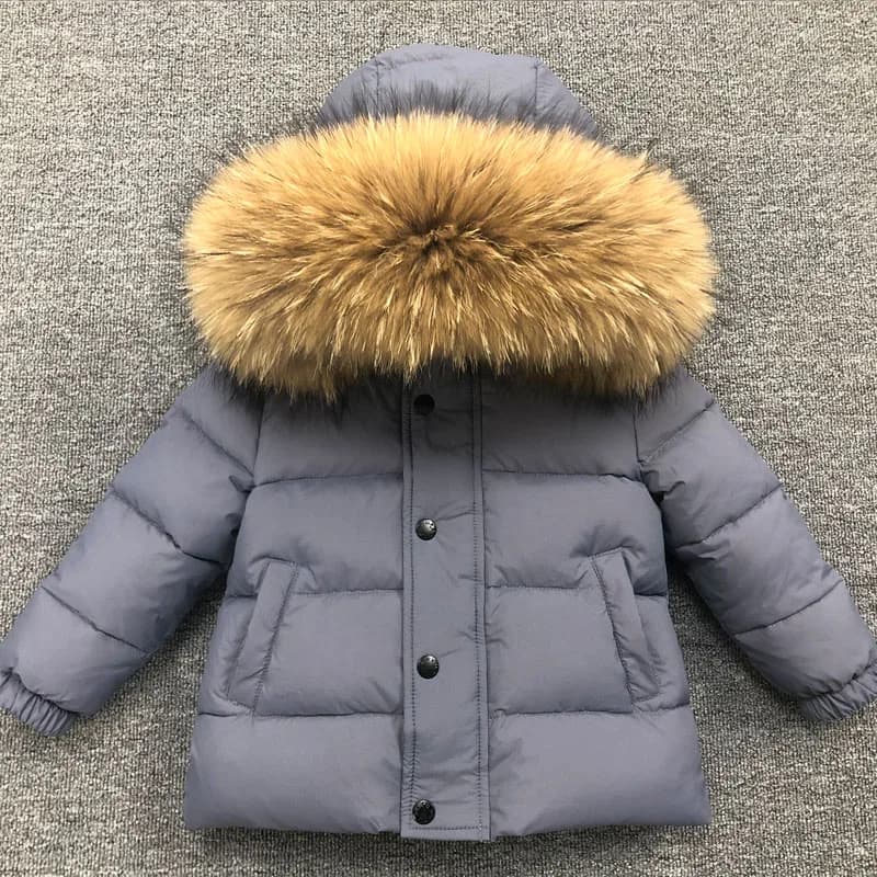 Winter Super Warm GIrls Boys Jacket Thick High Quality Down Feather Coat For Boy Kids Big Real Fur Hooded Cold Winter Outerwear