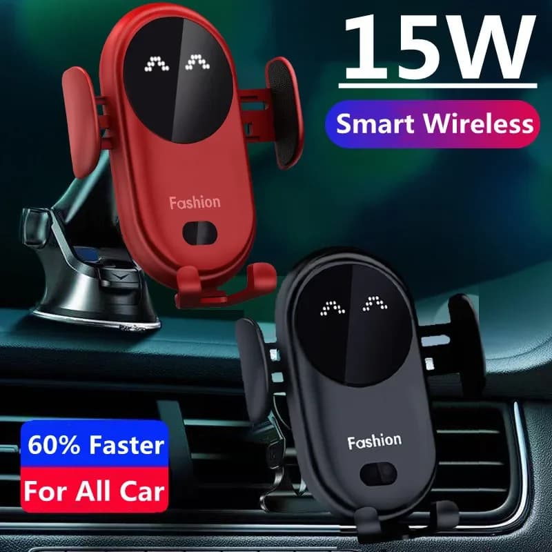 S11 Fashion Qi Caricabatterie wireless veloce Supporto per telefono per auto Sensore a infrarossi intelligente Supporto per presa d'aria Supporto per telefono cellulare con bloccaggio automatico