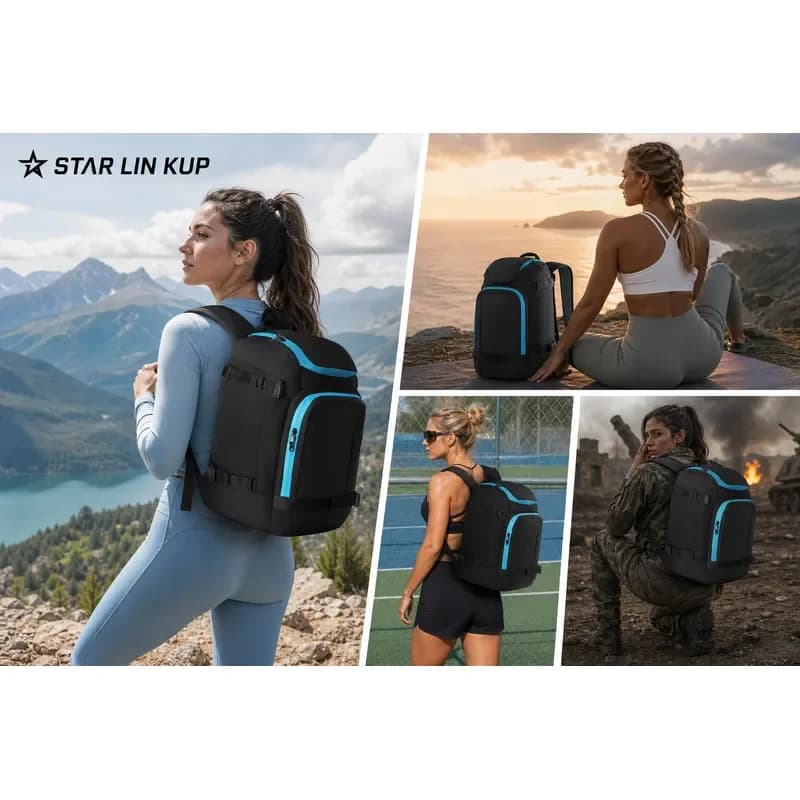 STAR LIN KUP 50L Ski Boot Bag Backpack Waterproof Large Capacity for Snowboard Boots Helmet Goggles Dry Wet Separation Hang