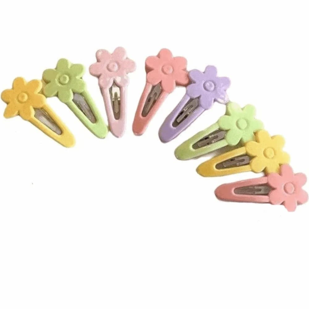Set da 8/16 Pezzi di Fermagli per Capelli in Plastica, Fiore Multicolore, Fiocchi Rosa Chiaro, Graziose Mollette per Capelli