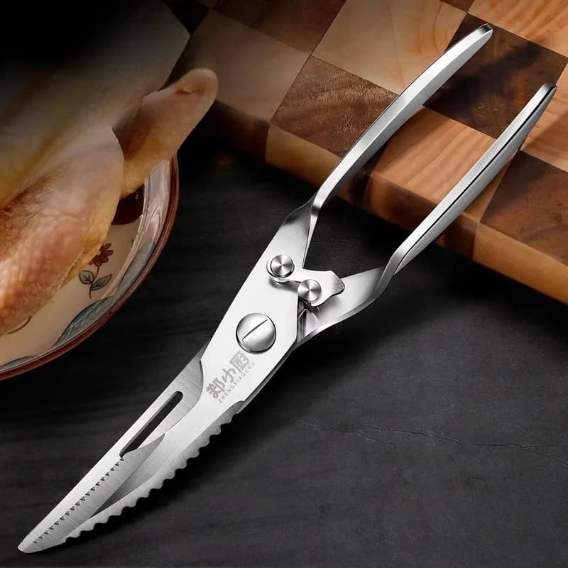 BAKULI forbici da cucina, coltello speciale per ossa affilate ad alta durezza, cesoie per alimenti in acciaio inossidabile per taglierina per ossa di pollo