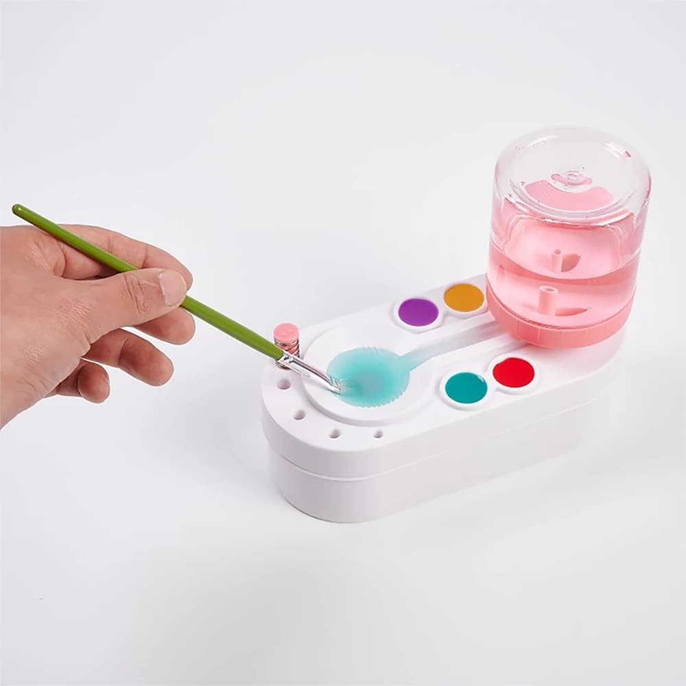 Detergente per pennelli con pulsante di scarico Pittura a olio ad acqua Guazzo Penna per acquerello Macchina per la pulizia Secchio per la pulizia Strumento per belle arti