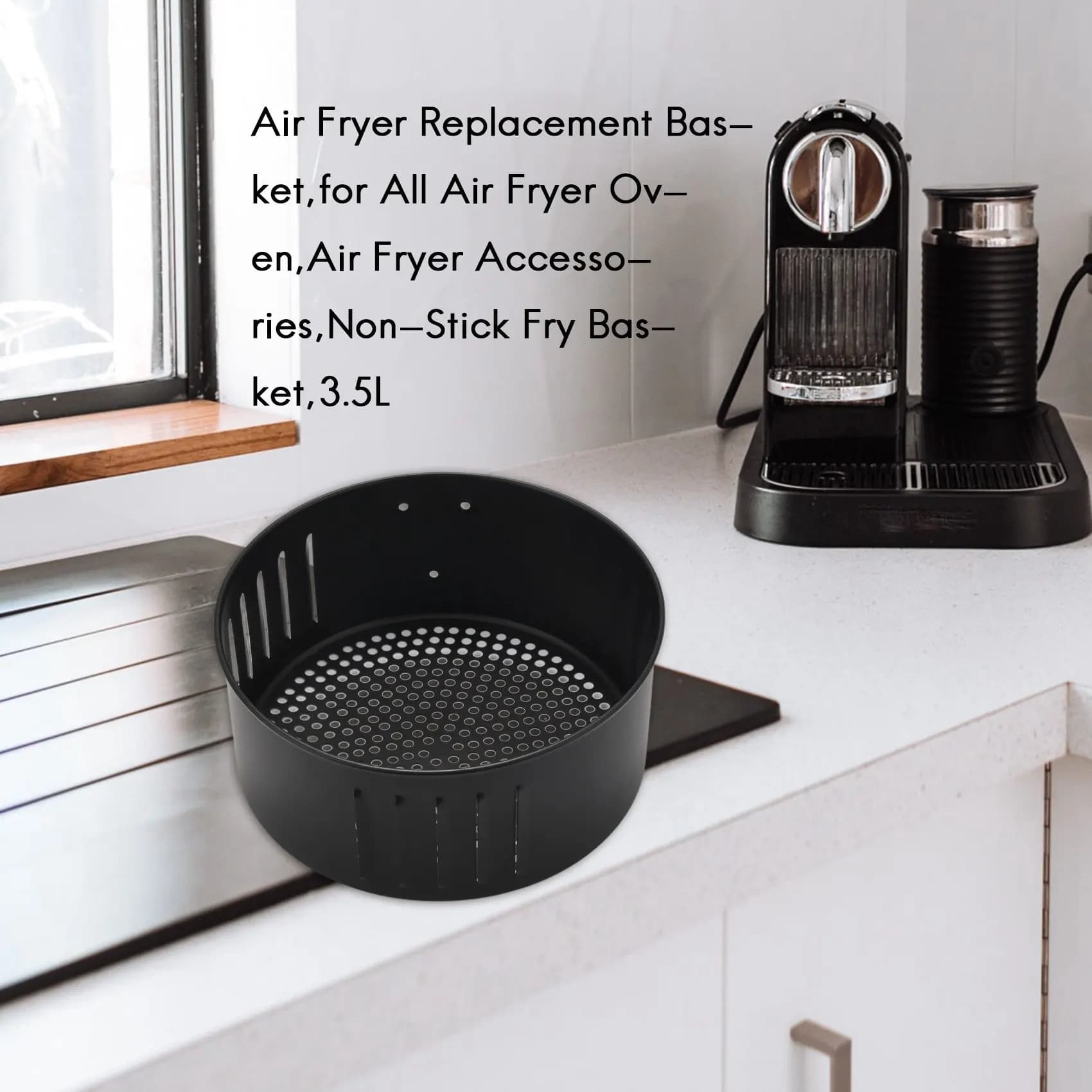 ABFW air frying basket, for all air frying ovens, air frying accessories, anti-stick frying basket, 3.5 liters