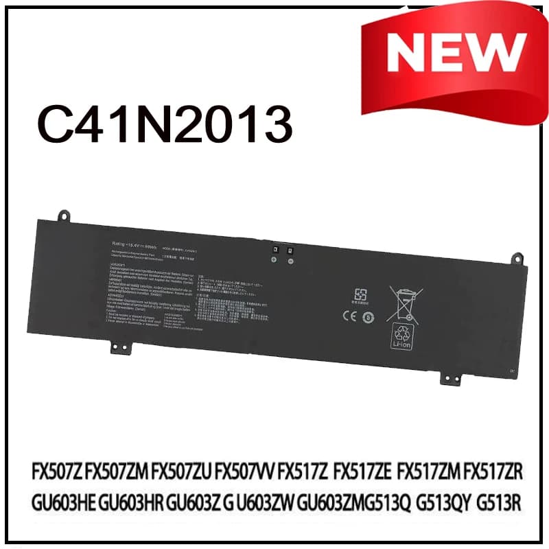 Batteria di Ricambio Li-ion C41N2013 per Laptop ASUS 0B200-03880200 ROG Strix G15 G513QR ROG Zephyrus G15 GA503QR, Ricarica Rapida, Nuova