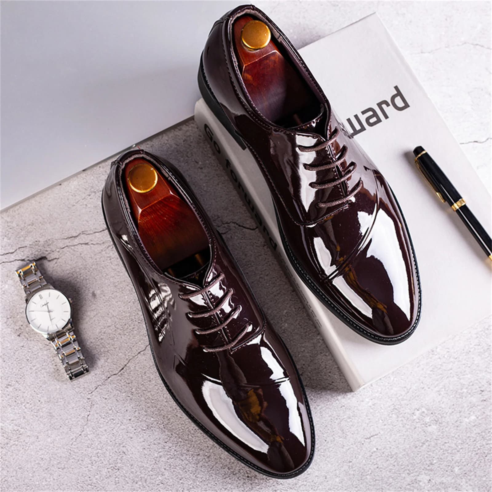 Scarpe eleganti da uomo Scarpe oxford classiche moderne da lavoro formali X Stripe Comode scarpe formali stringate casual da smoking