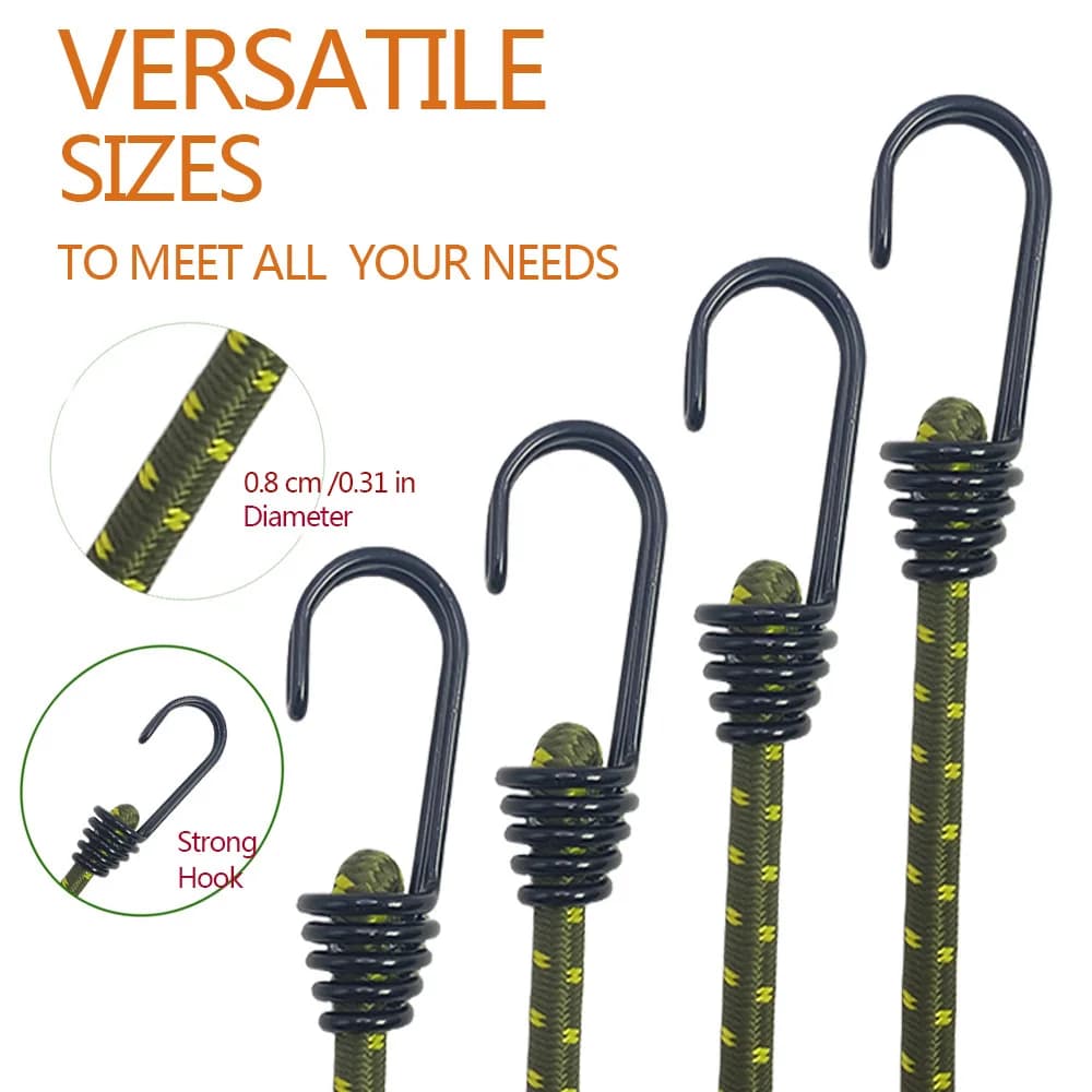 4 pz/set Fascia Elastica Addensata Legare Corda CordsTent Corda Stendibiancheria Bagagli Da Campeggio Imballaggio 60 cm Durevole Rilegatura Elastica