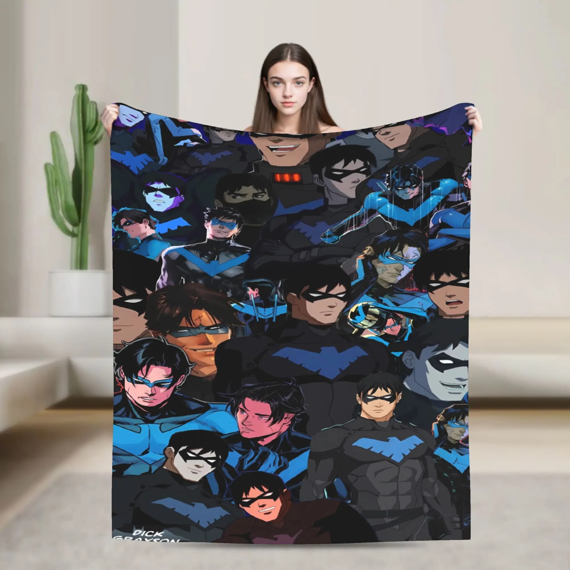 Coperta Dicks Nightwing Graysons Coperta calda morbida e divertente in peluche per la decorazione domestica Copriletto in flanella da campeggio