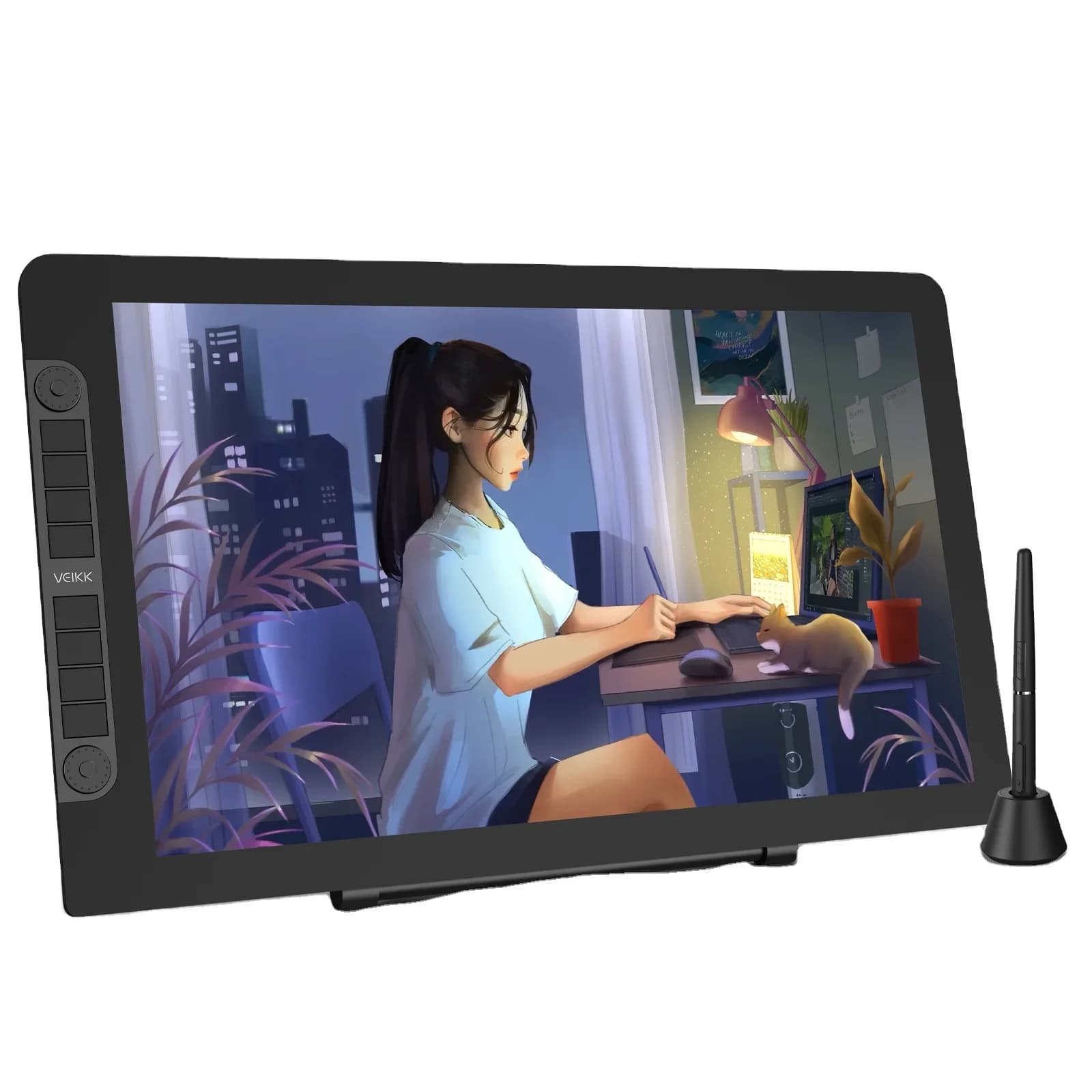 Tavoletta grafica con touch screen Veikk VK2200PRO per disegnare con la matita del telefono con penna