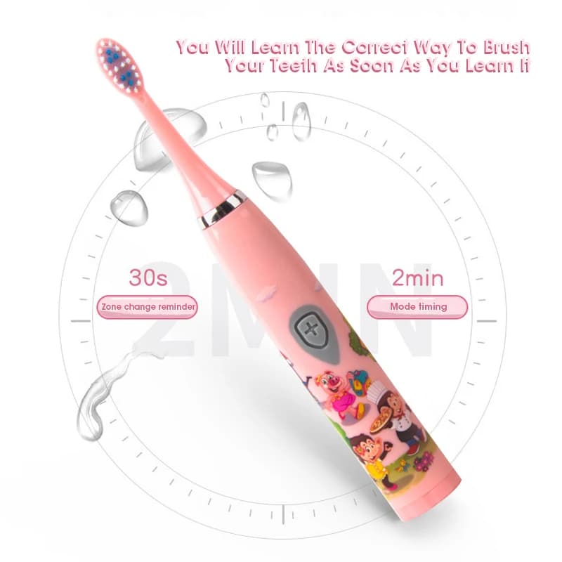 Electric Children's Brush Rechargeable Ultrasound Delicate with Soft Seeds Sicure for Home Oral Hygiene