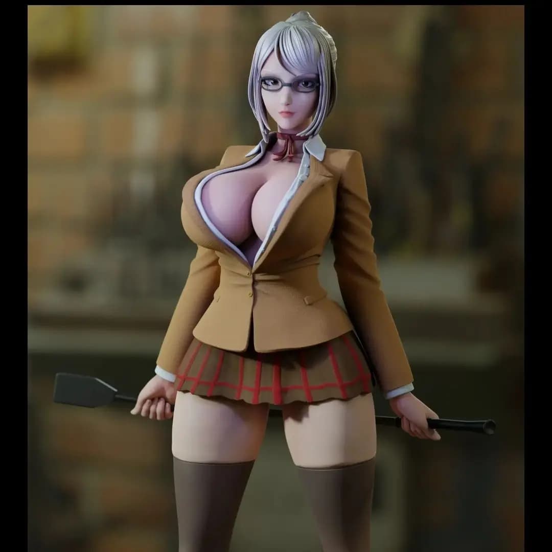 1/24 Bilancia 80mm Figura In Resina Modello Kit Paffuto sexy Denti Bianchi vestiti Nsfw Due Versioni Smontato Non Verniciato 3D stampa Giocattolo