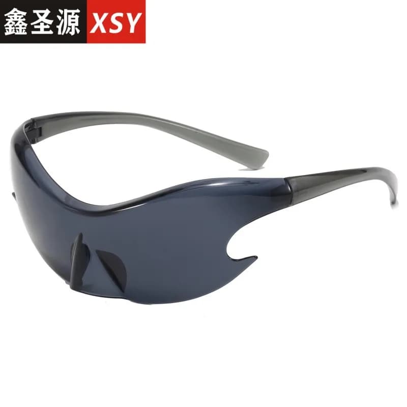 Occhiali tecnologici Y2K personalizzati per uomo e donna, occhiali da sole punk per feste da ballo, occhiali da sole colorati effetto mercurio, occhiali da ciclismo europei e americani.