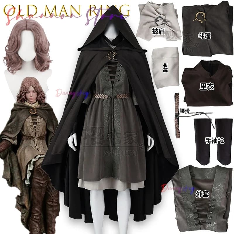 Gioco Melina Cosplay Kindling Maiden Melina Cosplay Abito Mantello Parrucca Per Hallowmas Party Comicon Donne Adulte Ragazza Ruolo