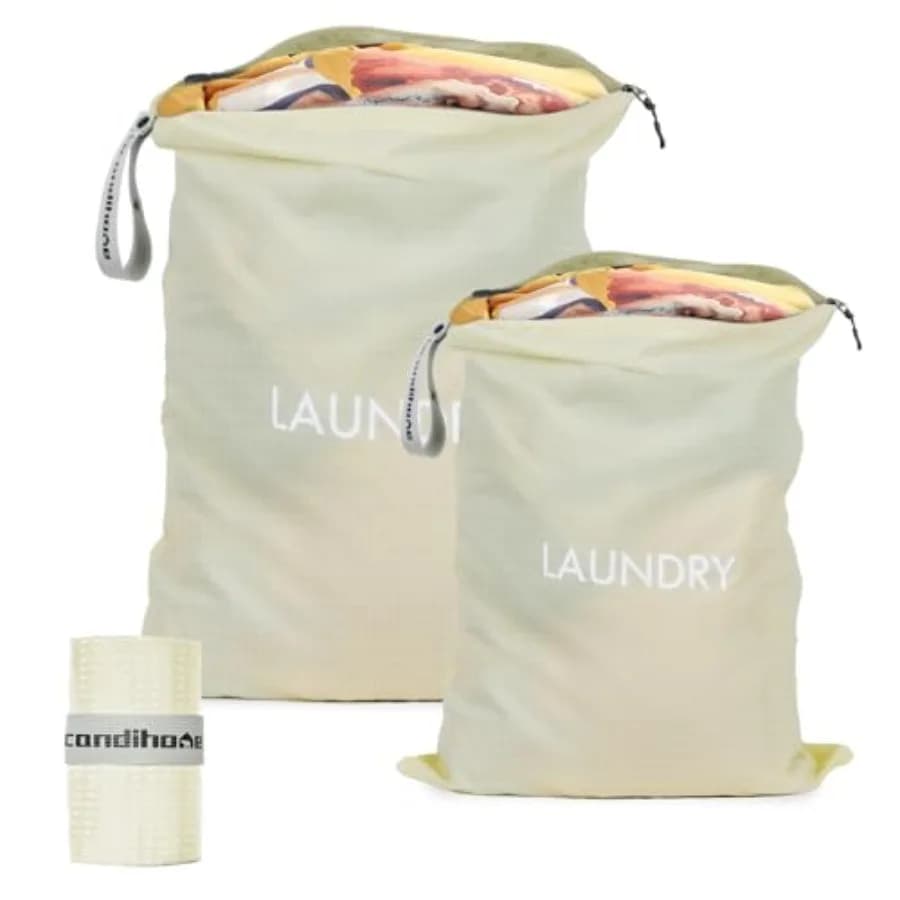 Set of 2 Bags for Bucato da Viaggio - Grande + Media - Foldable, Waterproof, Washable, for Gym, Swimming, Yoga and Training