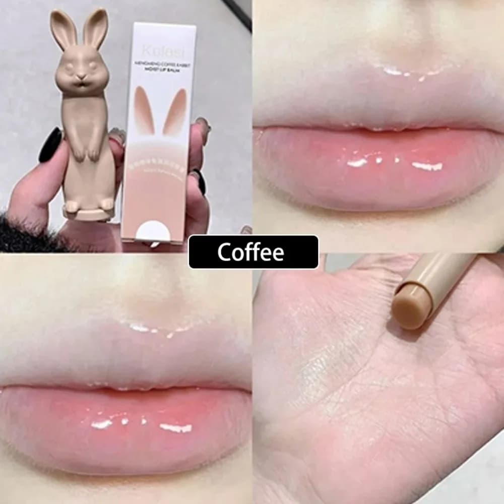Rabbit Black Rose Lip Balm Jelly Colored Moisturizing Color Change Lip Gloss Anti-Chapped Long Lasting Transparent Lipstick