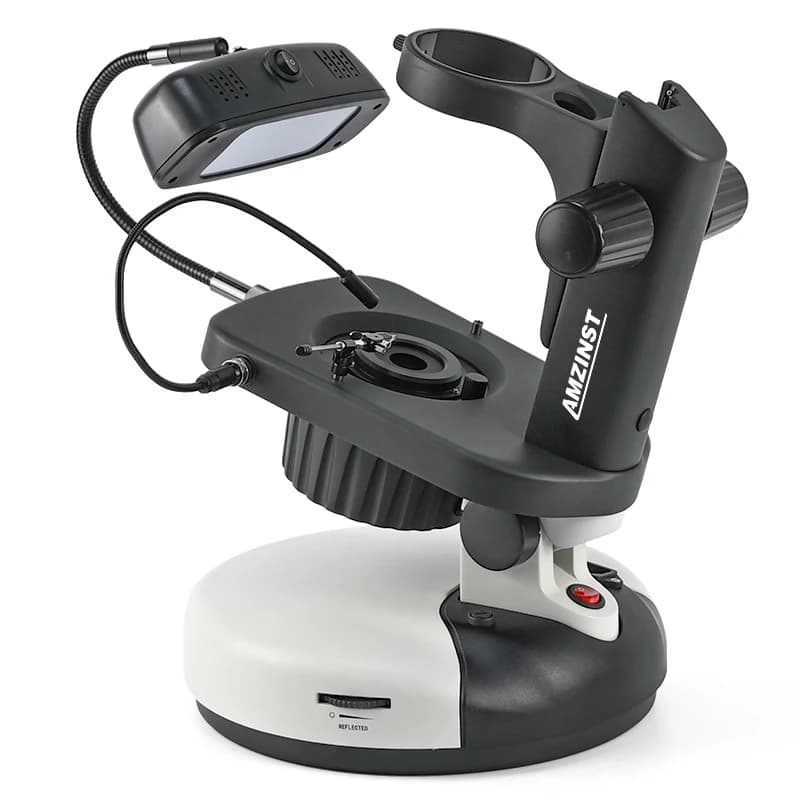 Supporto per microscopio professionale per gemme ASZ-ZB4-BP 0-38 ° Regolazione dell'inclinazione dell'angolo per la valutazione dei gioielli