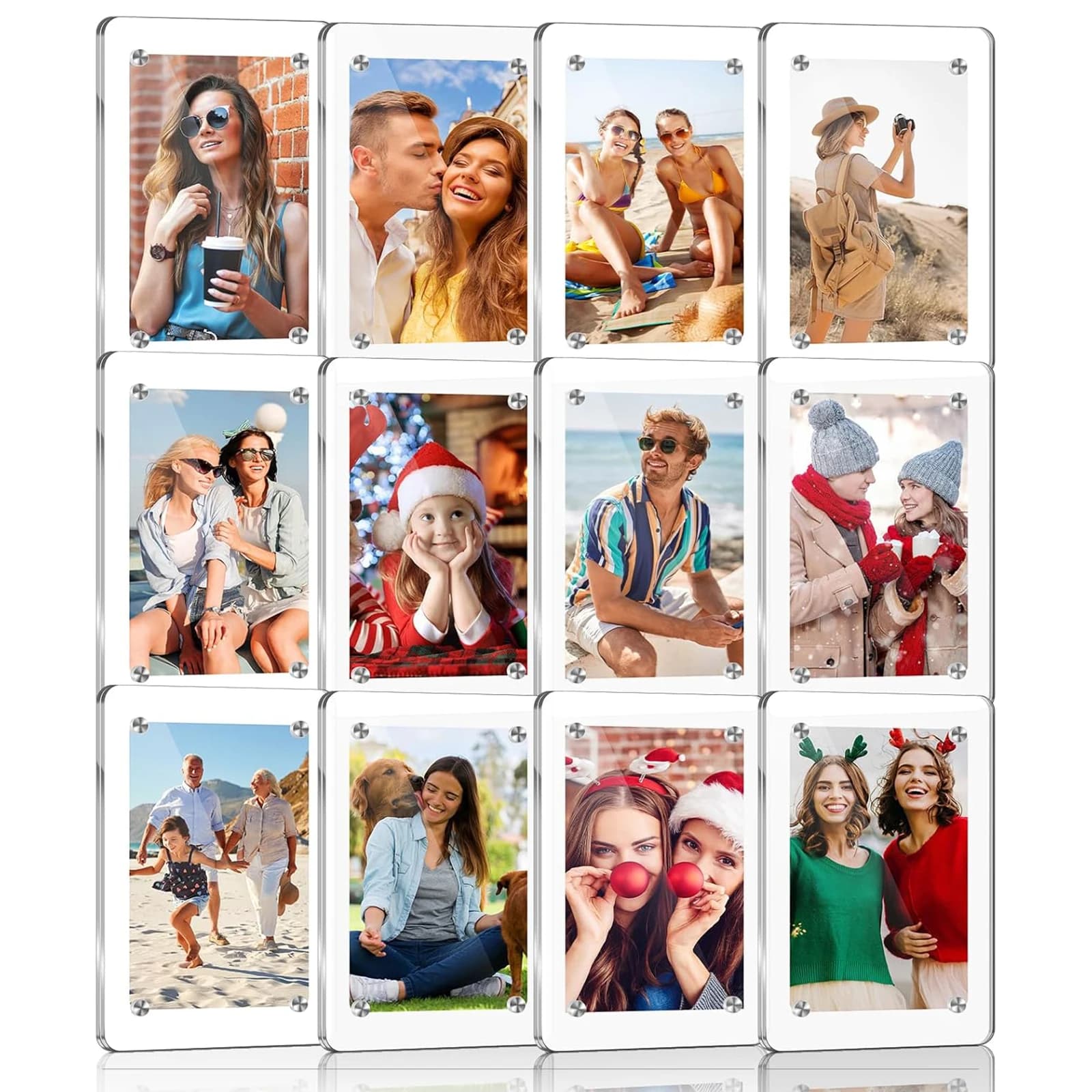 Multi Pack Acrylic Magnetic Photo Frames for Fridge 2 36x3 54 Clear Mini Picture Frames Double Sided Magnets for Fridge Locker O