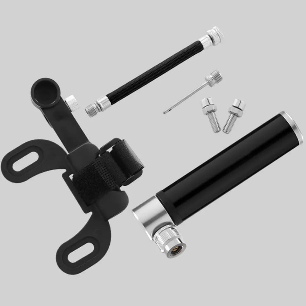 Mini 120 Psi Portable Bike Pump Tire Air Inflator Aluminum Alloy Lightweight Cyclist Emergency Repair Tool Black