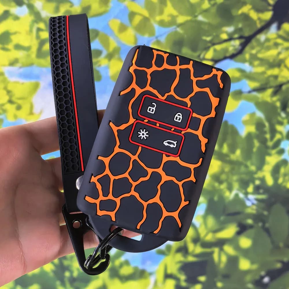 Fashion Crack Card Key Cover With Keychain For Renault Clio 4 5 Arkana Captur Megane Kadjar Dacia Duster Sandero