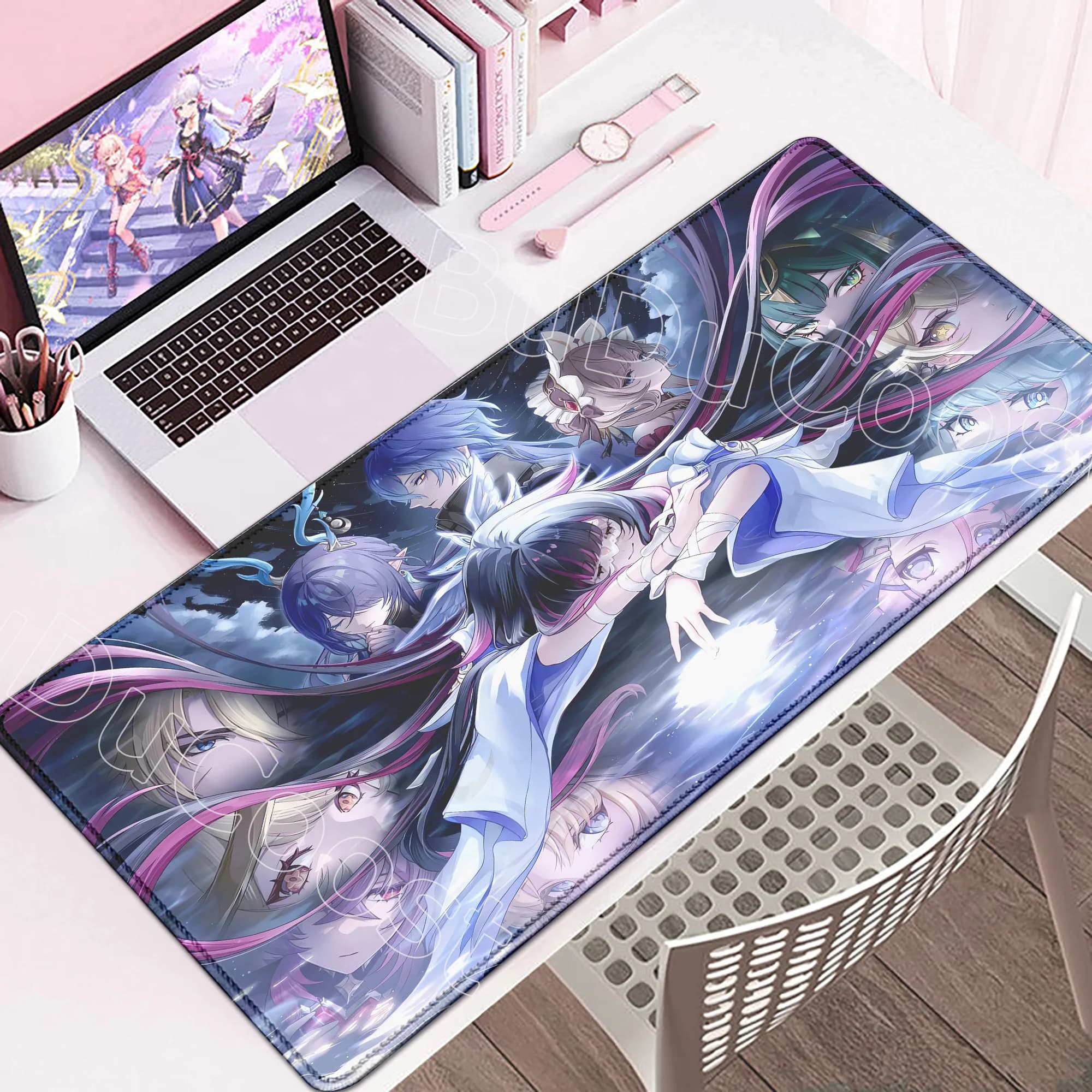 Nuovo Columbina Flins Varesa Arlecchino Anime Mousepad HD Genshin Impact Mouse Pad Laptop Gaming PC Mouse Zerbino Xxl Tastiera Scrivania Zerbino