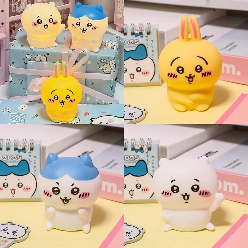 Cute Chikawa Kawaii Bedroom Desktop Decoration Hachiware Usagi Cartoon Vinyl Doll Night Light Luminous Toy Surprise Girl Gifts