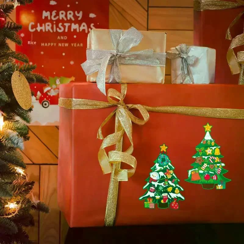 12/24 pezzi adesivi puzzle giocattolo adesivi albero di Natale artigianato fai da te adesivi di cancelleria impermeabili