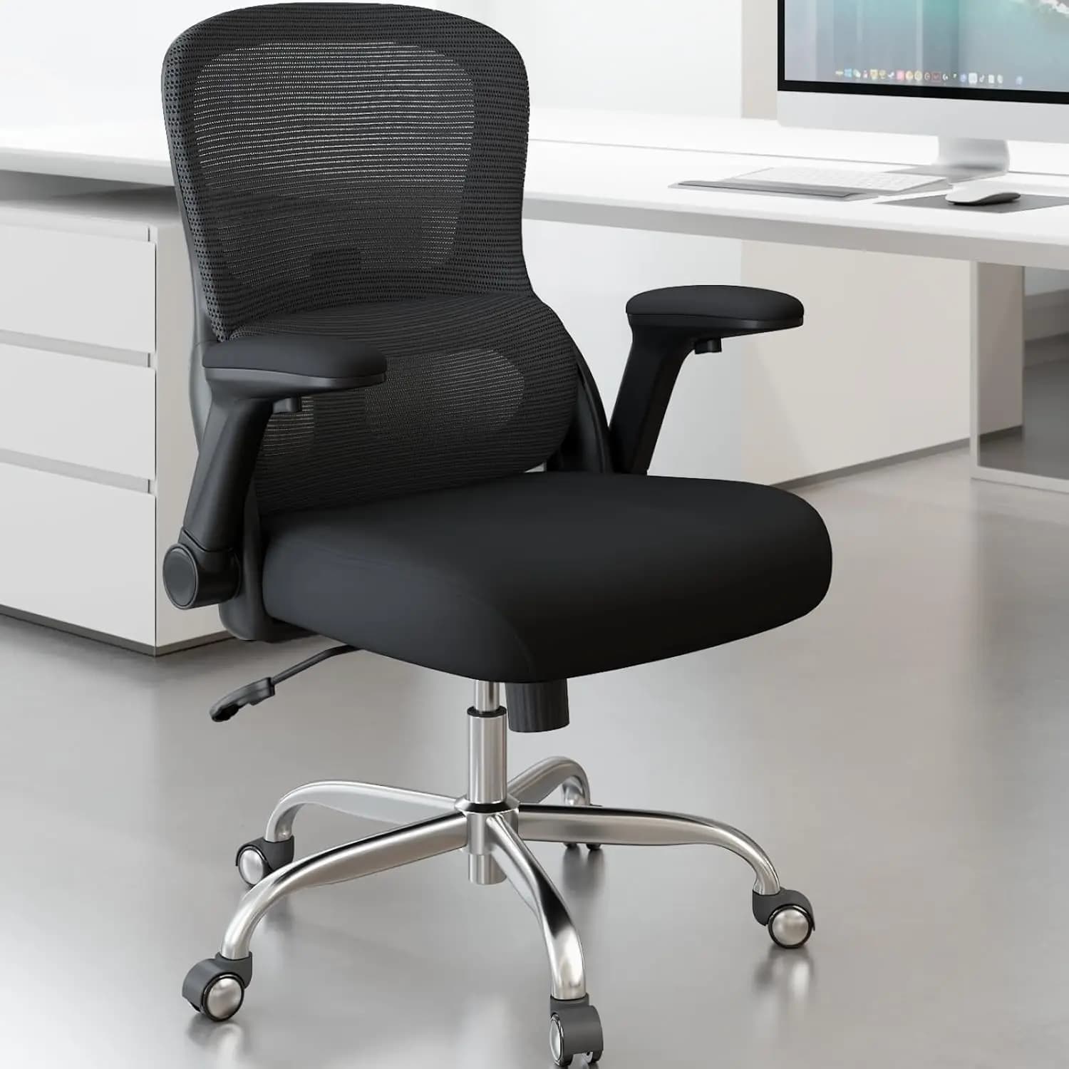 Sedia da Ufficio Ergonomica Comoda: Sedia da Computer in Rete 400LBS, Sedia da Gaming Ergonomica con Ruote e Supporto Lombare Regolabile