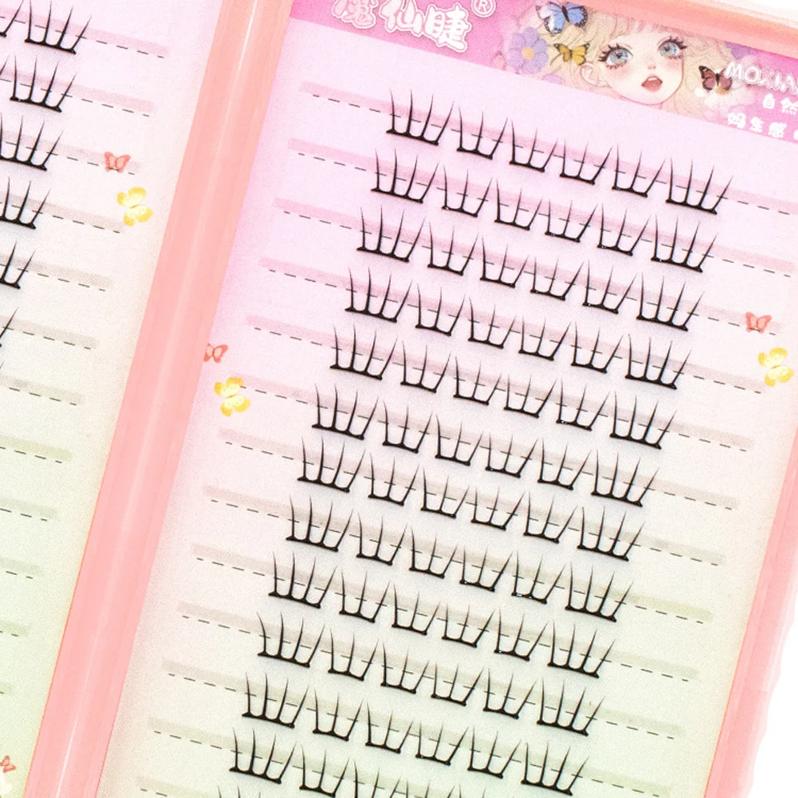Korean style eyelashes Extensions soft and natural fake eyelashes W Shape Slim fake eyelashes for women Daily eyelashes Party makeup