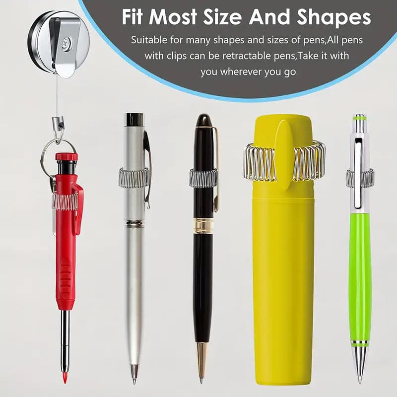 Retractable creative pen holder with Tongue, Anti-theft and Anti-duty closure, with Steel Cable and Metal Buckle