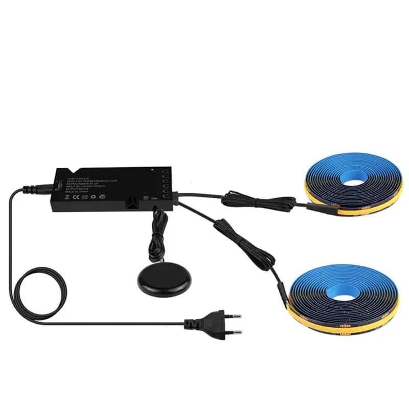 AB66-Smart Penetrable Wood COB LED Strip Touch Sensor Light Black PCB Embedded Cabinet TV Wall Backlight Parallel Lights US Plug