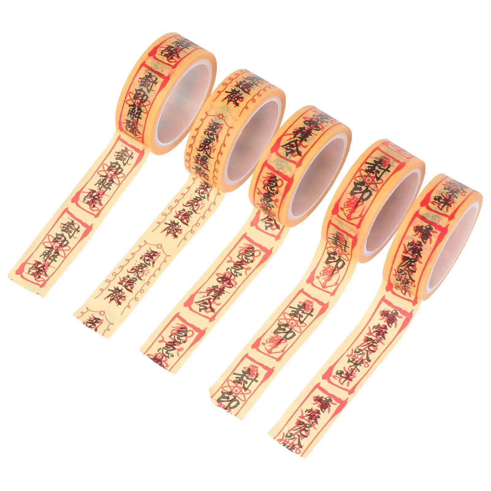5 Rolls Vibrant Pattern Paper Tape Soft Texture Comfortable Touch DIY Scrapbook Tape for Notebooks Candy Bags Photo Albums