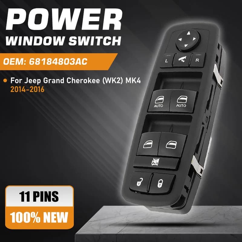 LHD Per Jeep Grand Cherokee WK2 MK4 2014 2015 2016 Finestra di Automobile Interruttore di Controllo Pulsante Principale 68184803AC 68184803AA SW11241 11 Spille
