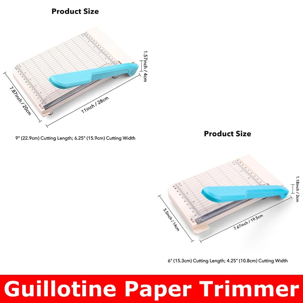 Utile taglierina per carta a ghigliottina in pelle/vinile sottile/tessuto 9"/6" taglierina per carta con griglie di misurazione piedini antiscivolo