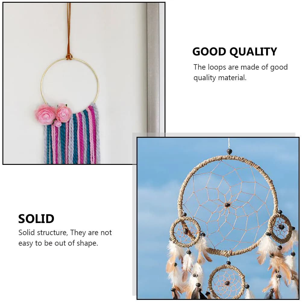 1Set Iron Metal Dream Catcher Rings Sturdy Round Circles for DIY Wreath Wedding Floral Wall Decor Iron Ring Dream Catcher Ring