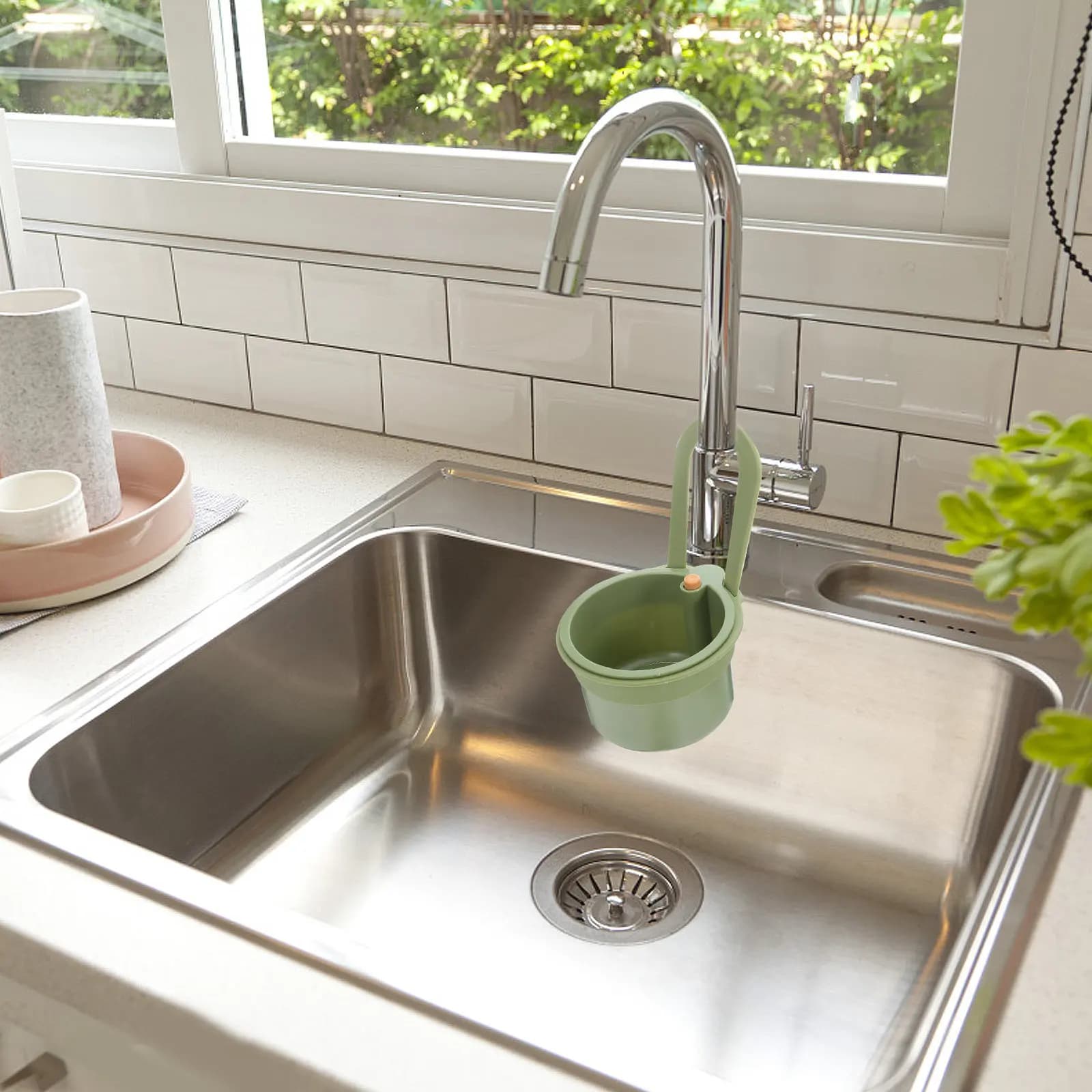 Adjustable Sink Hanging Basket Kitchen Faucet Mounted Drain Strainer Sponge Holder Organizer Food Catcher Vegetable Filter Waste