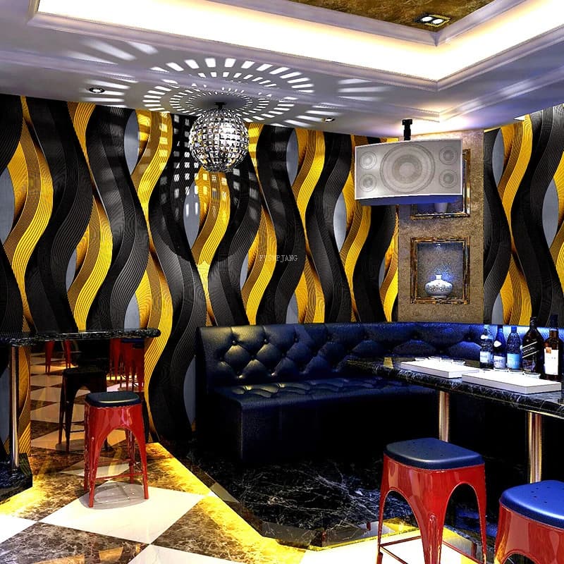 Carta da parati in PVC di fascia alta ktv karaoke sala flash panno da parete 3d adesivi murali riflettenti tridimensionali bar s