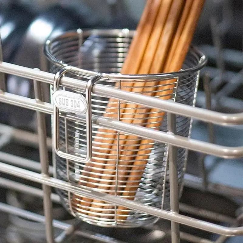 【A】304 Kitchen Chopstick Holder Organizer Hanging Wall Stainless Steel Tableware Drainer Fork Spoon Chopsticks Dishwasher Basket