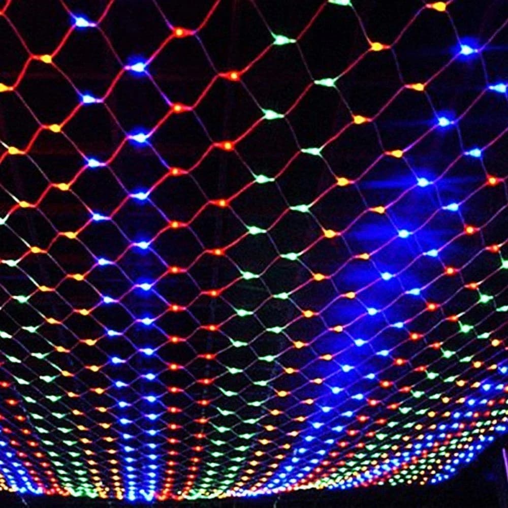 LED Net Light String 1.5x1.5/3x2/6x4M LED Mesh Grid Light Fish Net LED String on Window LED String for Garden New Year Christmas