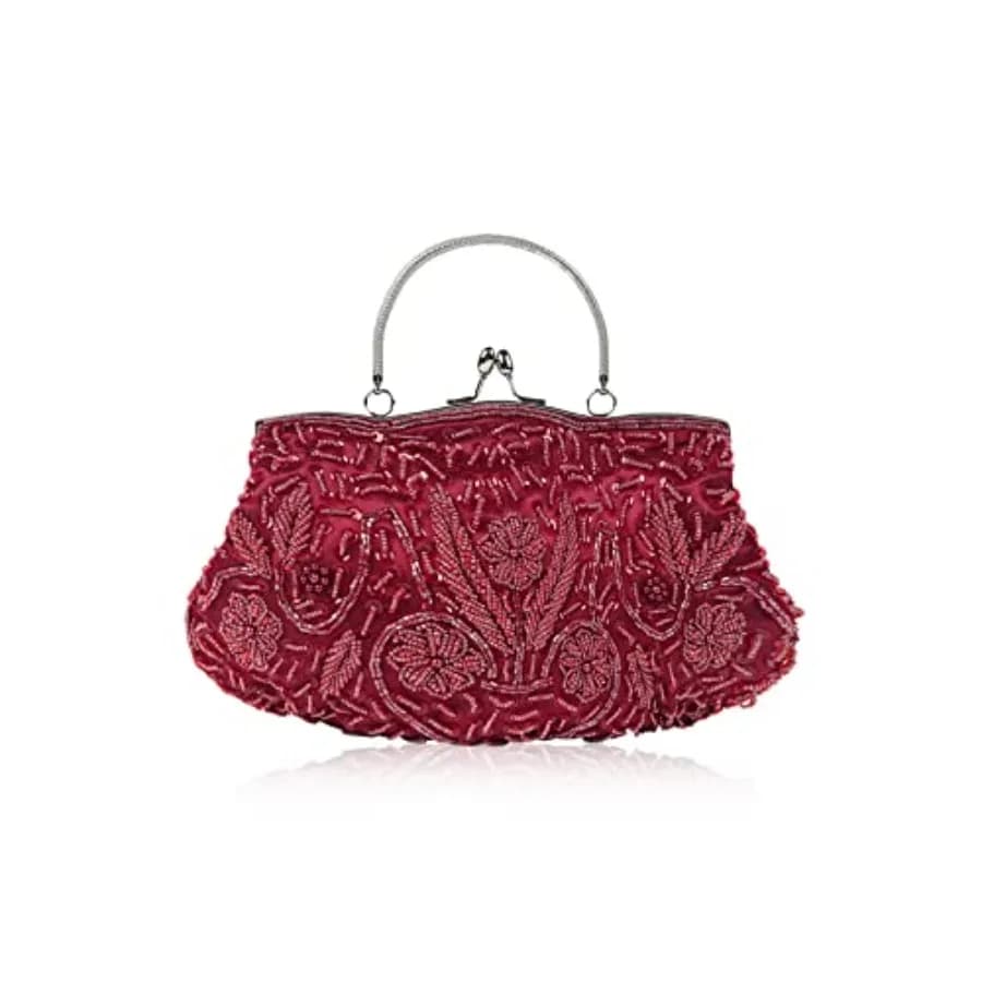 Evening Clutch Bag for Women Vintage Beaded Sequin Handbag Bridal Wedding Purse