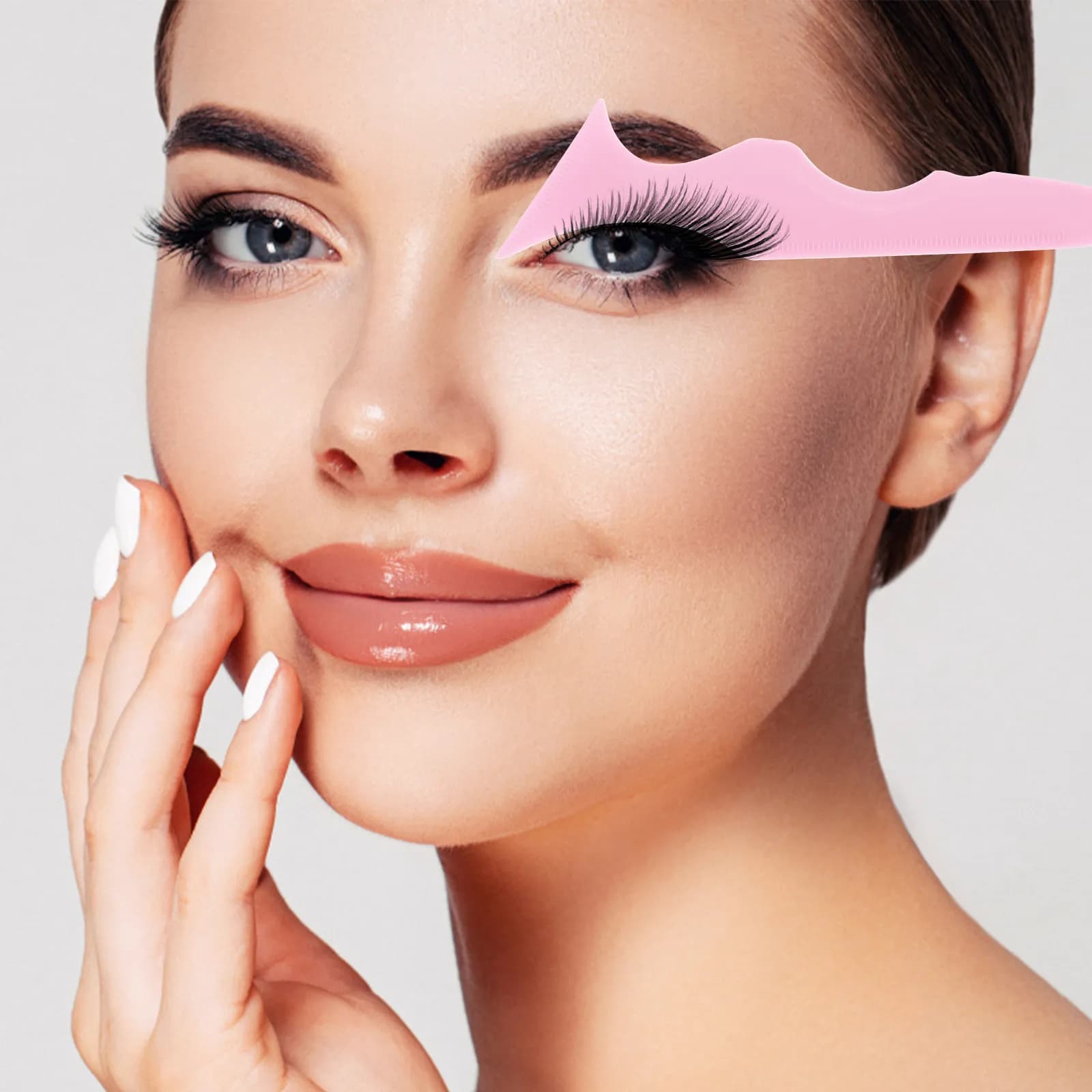 Stencil in Silicone Multifunzione per Eyeliner, Strumento per Trucco Labbra, Ausilio per Mascara, Guida per Sopracciglia e Ombretto, Riutilizzabile per Principianti