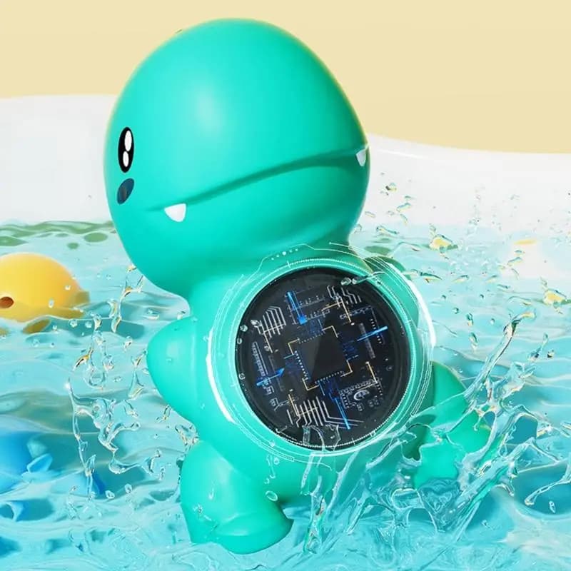 M89C Baby Bath Thermometers Dinosaur Plastic 3 Color Backlight Auto On Off Water Temperature