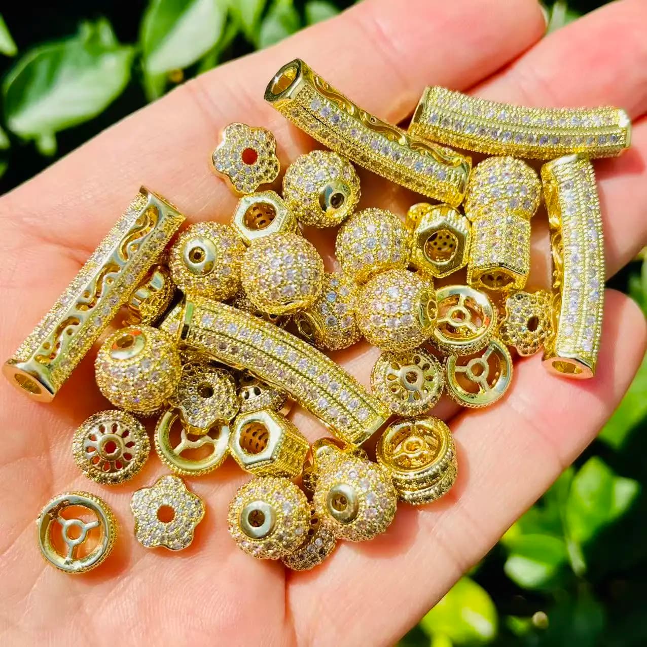 45 pz/lotto zirconi pavimenta distanziatori in rame accessori di gioielli per le donne bracciali fai da te collana fatta a mano
