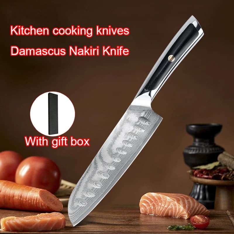 Professional Damascus style kitchen knives, Japanese production cutting tools, kitchen accessories, San De knives