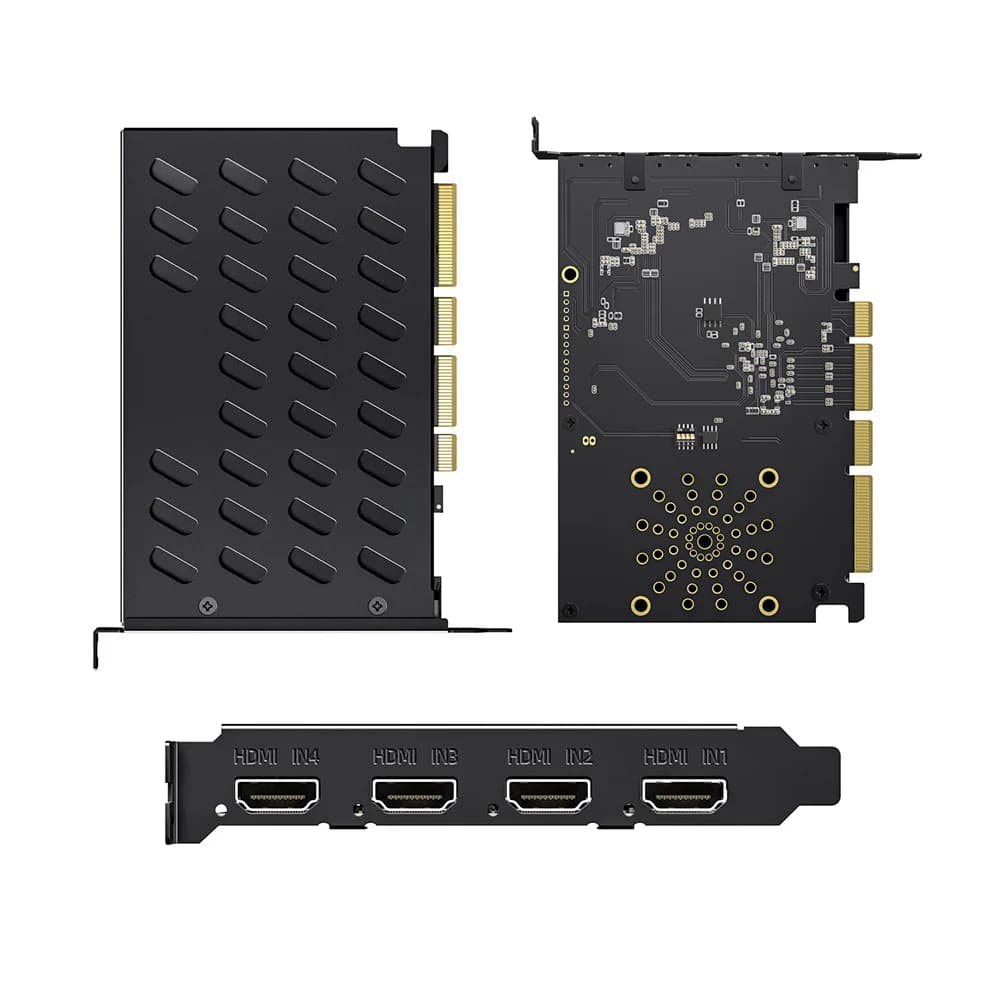 UNISHEEN 4 canali 2160p OBS Vmix Wirecast Streaming Quad HDMI Trasmissione PCI Express UHD Scheda di acquisizione video