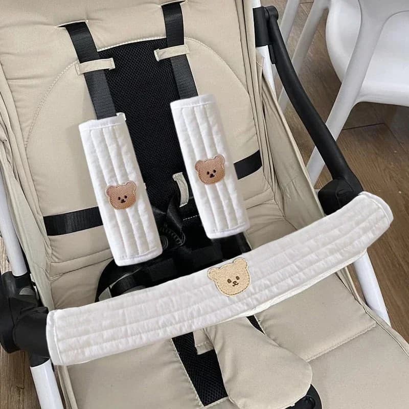 3 pezzi passeggino bracciolo anteriore copertura protettiva Trolley in cotone asciugamano bavaglino per bambini bavaglino per bambini accessori per passeggino